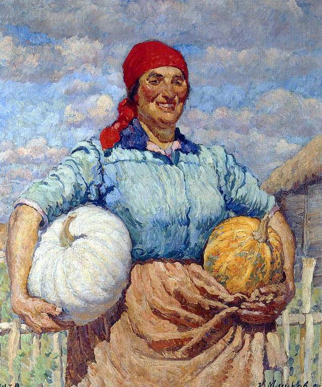 Колхозница с тыквами. 1930 г