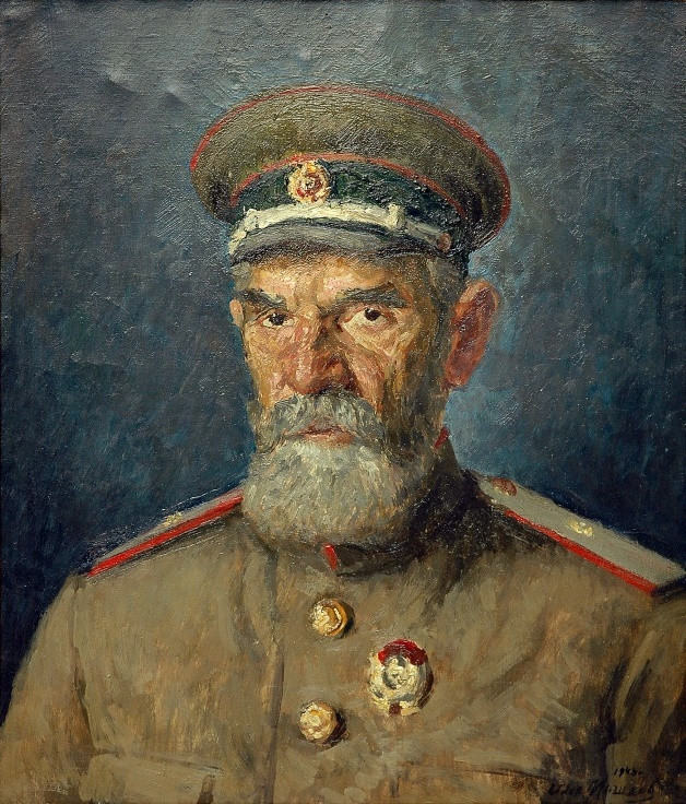 Портрет генерал майора медицинской службы Злобина А.Р. Этюд. 1943 г